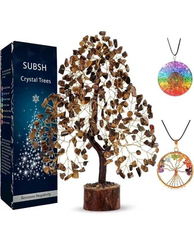 Tiger Eye Gemstone Tree, Crystal Tree, Home Decor, Reiki Healing 10″-12″ Inches