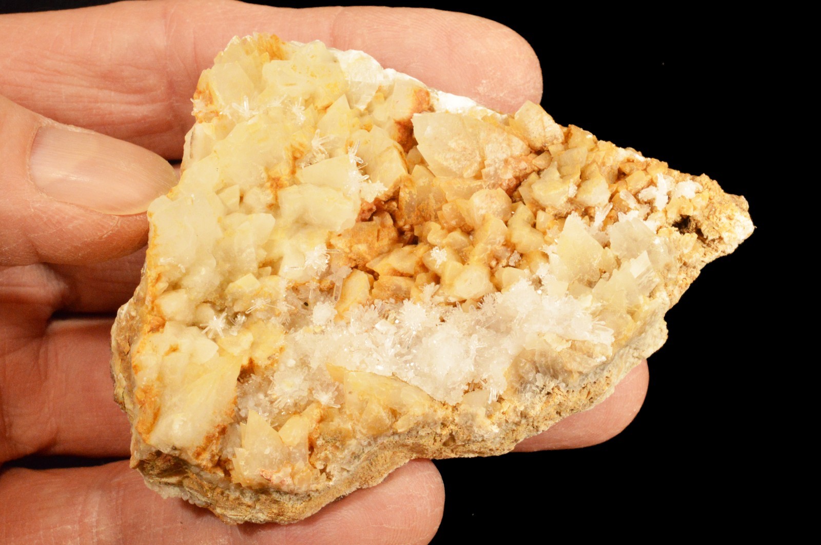 QUARTZ in CALCITE Cluster 3 1/2″ 5 Oz Unique Rock Mineral Specimen Chakra Stone