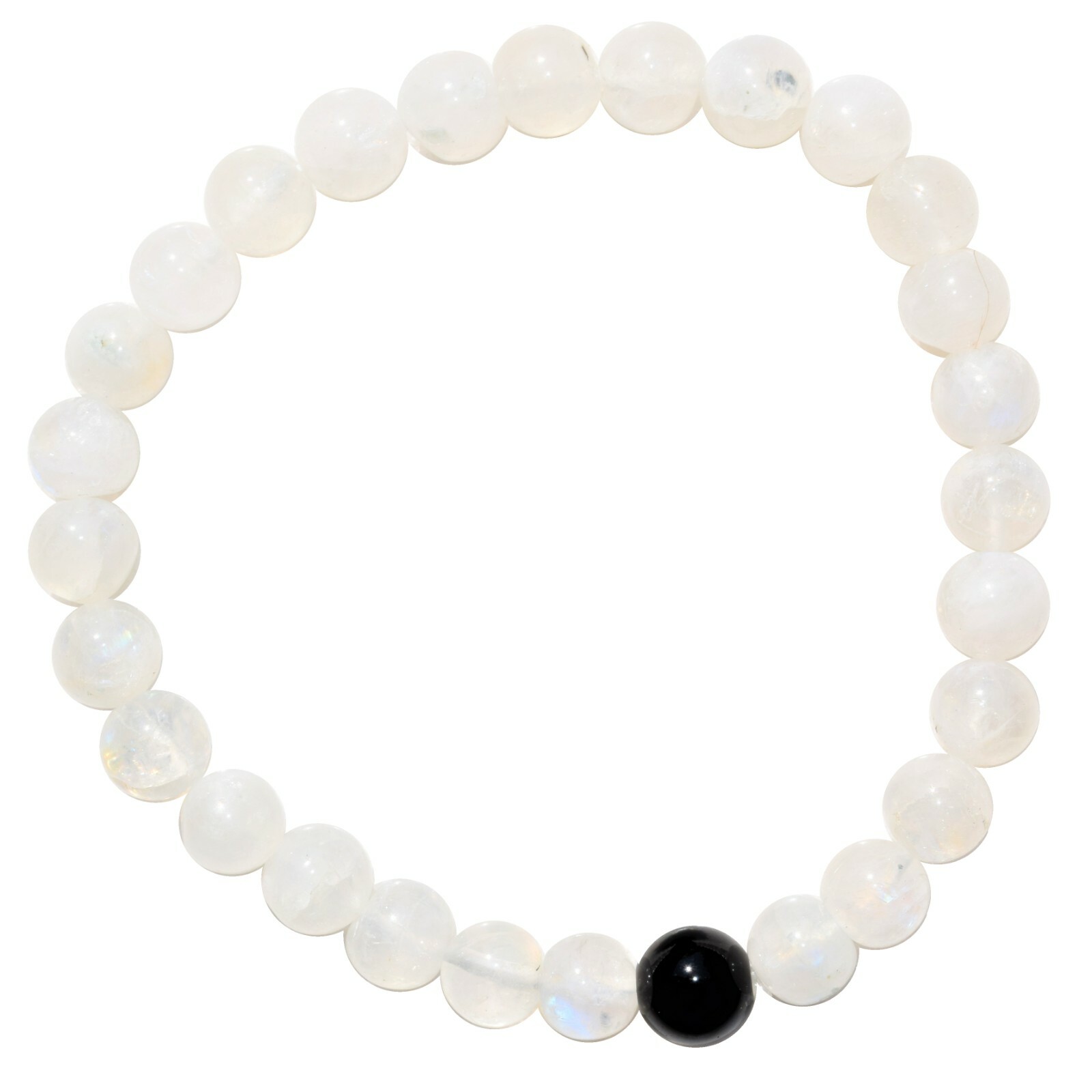 CHARGED Rainbow Moonstone & Black Tourmaline Crystal Distance Bracelet REIKI!