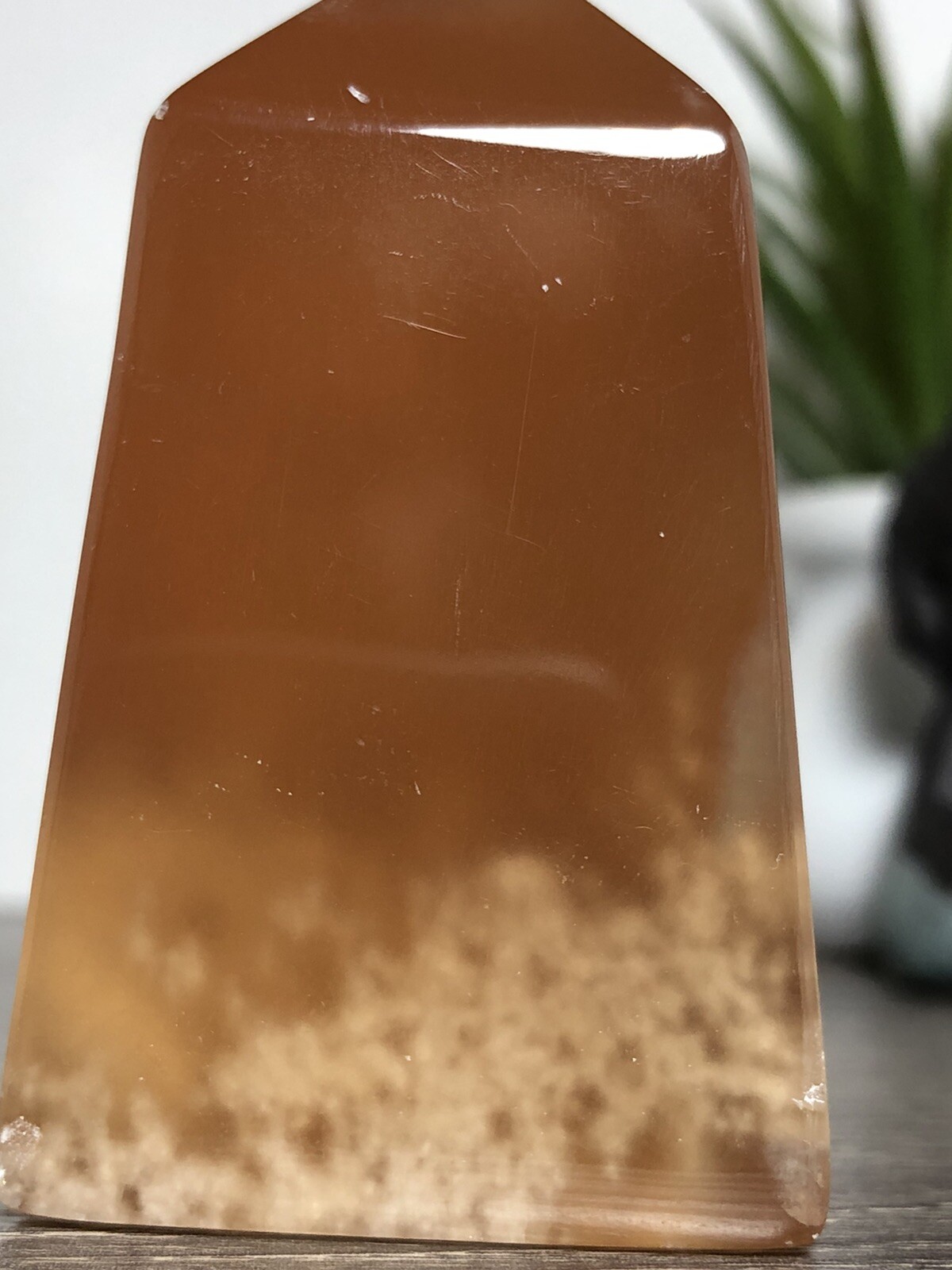 Honey Calcite Tower – Amber Orange Mineral Crystal Chakra Reiki Yoga Decor USA