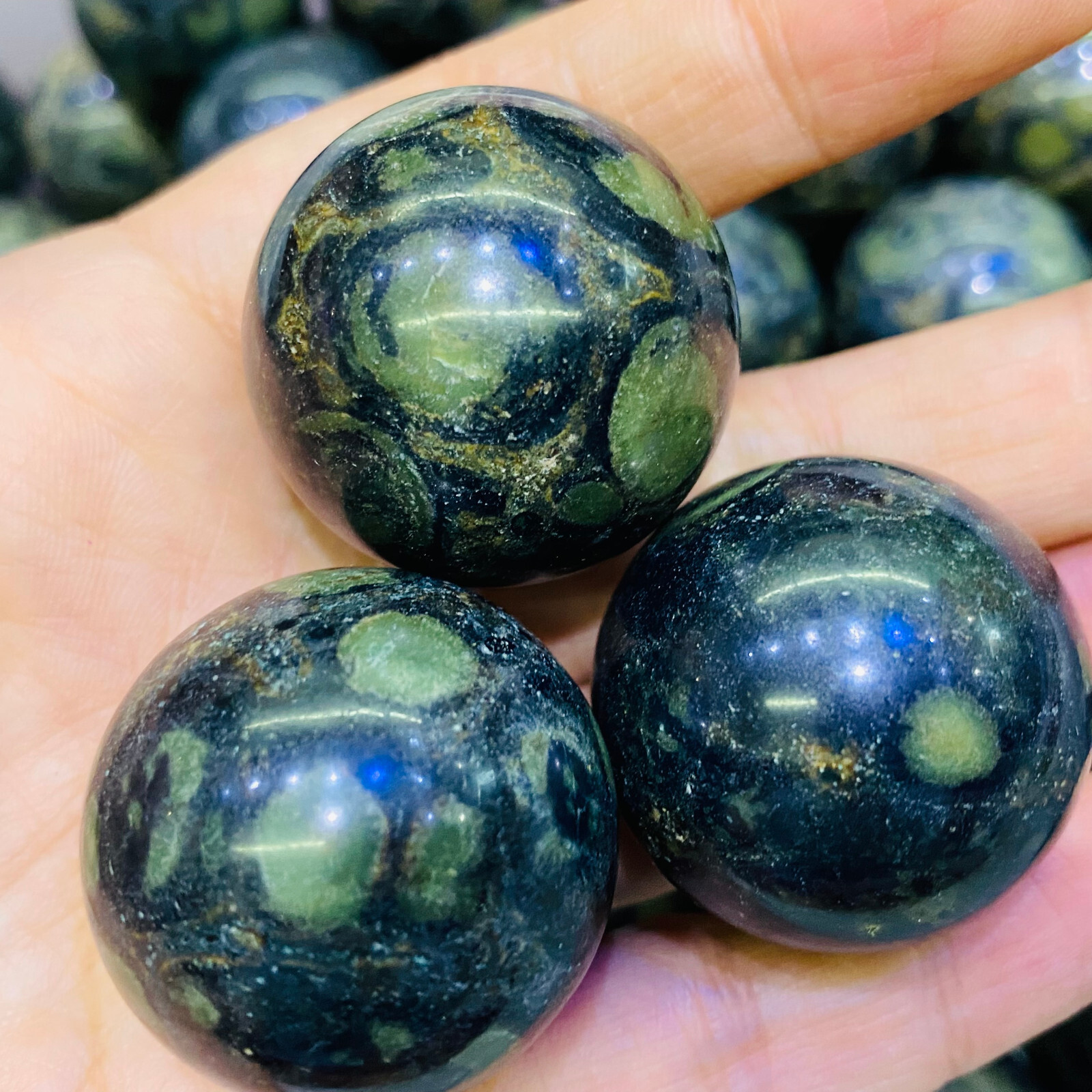 3PC Natural Kambaba Jasper Sphere Quartz Crystal Ball Reiki Healing 30MM