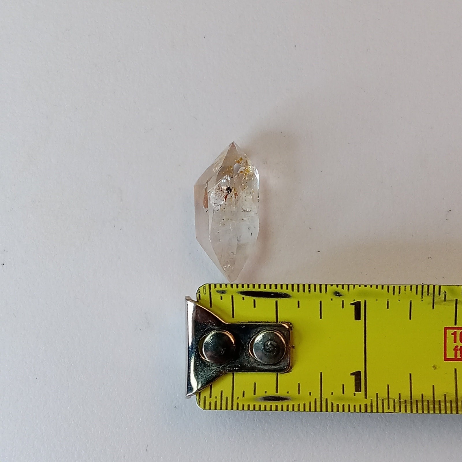 Double Terminated Oil Bubble Enhydro Quartz with UV Reactive Inclusion