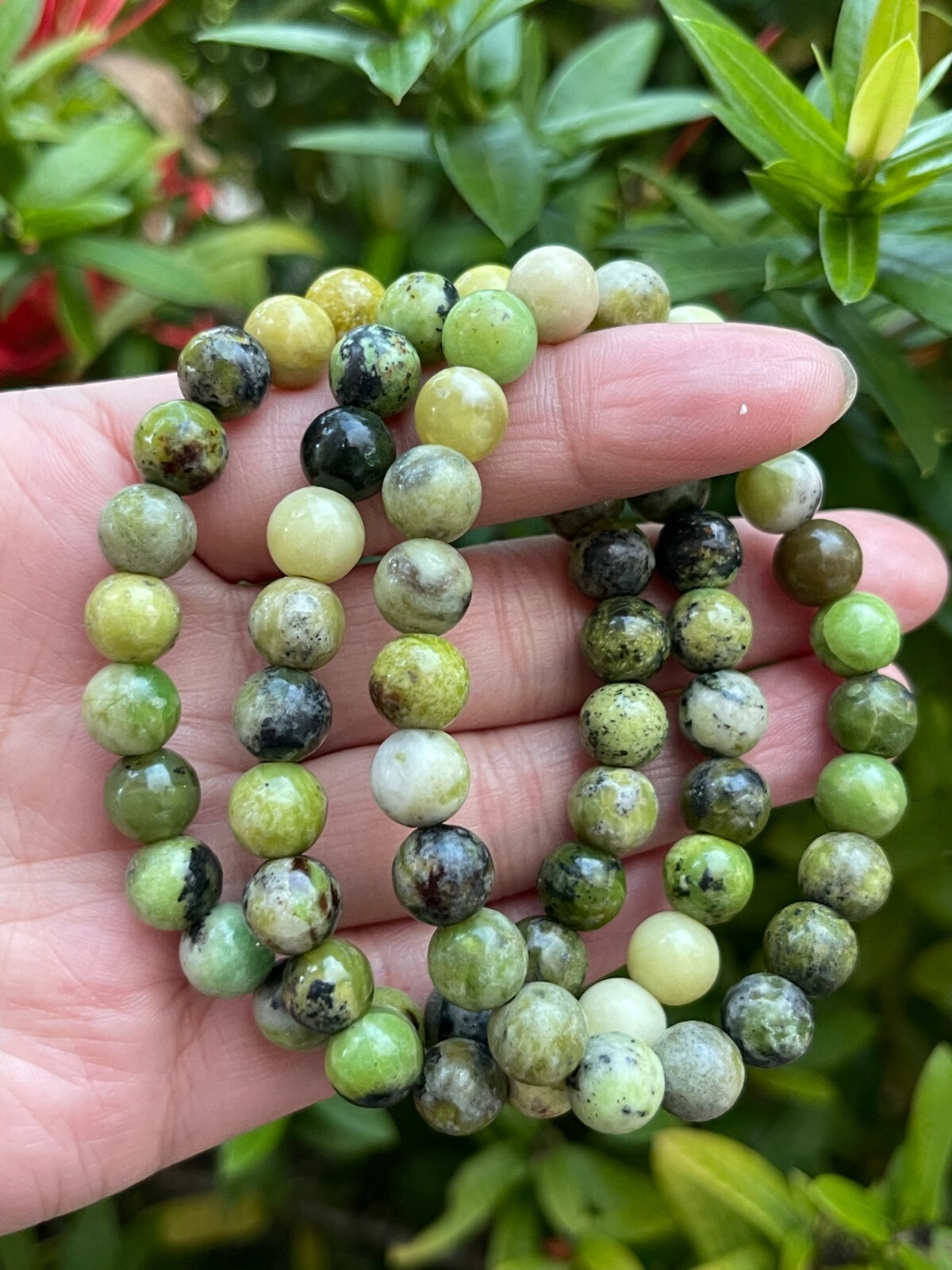 Grade A++ Chrysoprase Crystal Bead Bracelet 8mm, Genuine Chrysoprase Gemstone