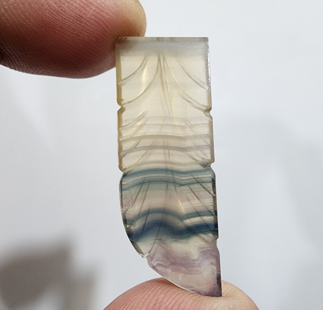 Amazing Rare Designing Carving Rainbow Fluorite Fancy 48.50 Crt Loose Gemstone