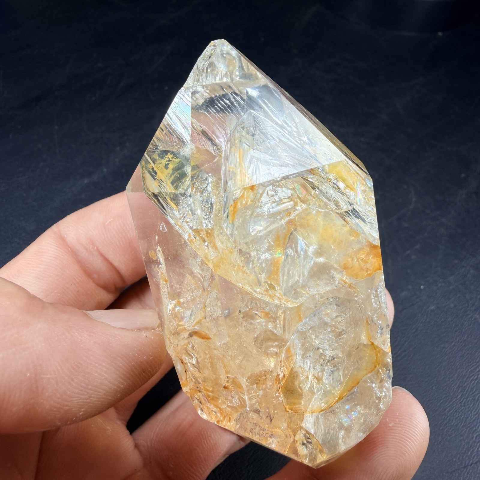 Golden Herkimer Diamond Quartz Crystal Point / New York *VIDEO*