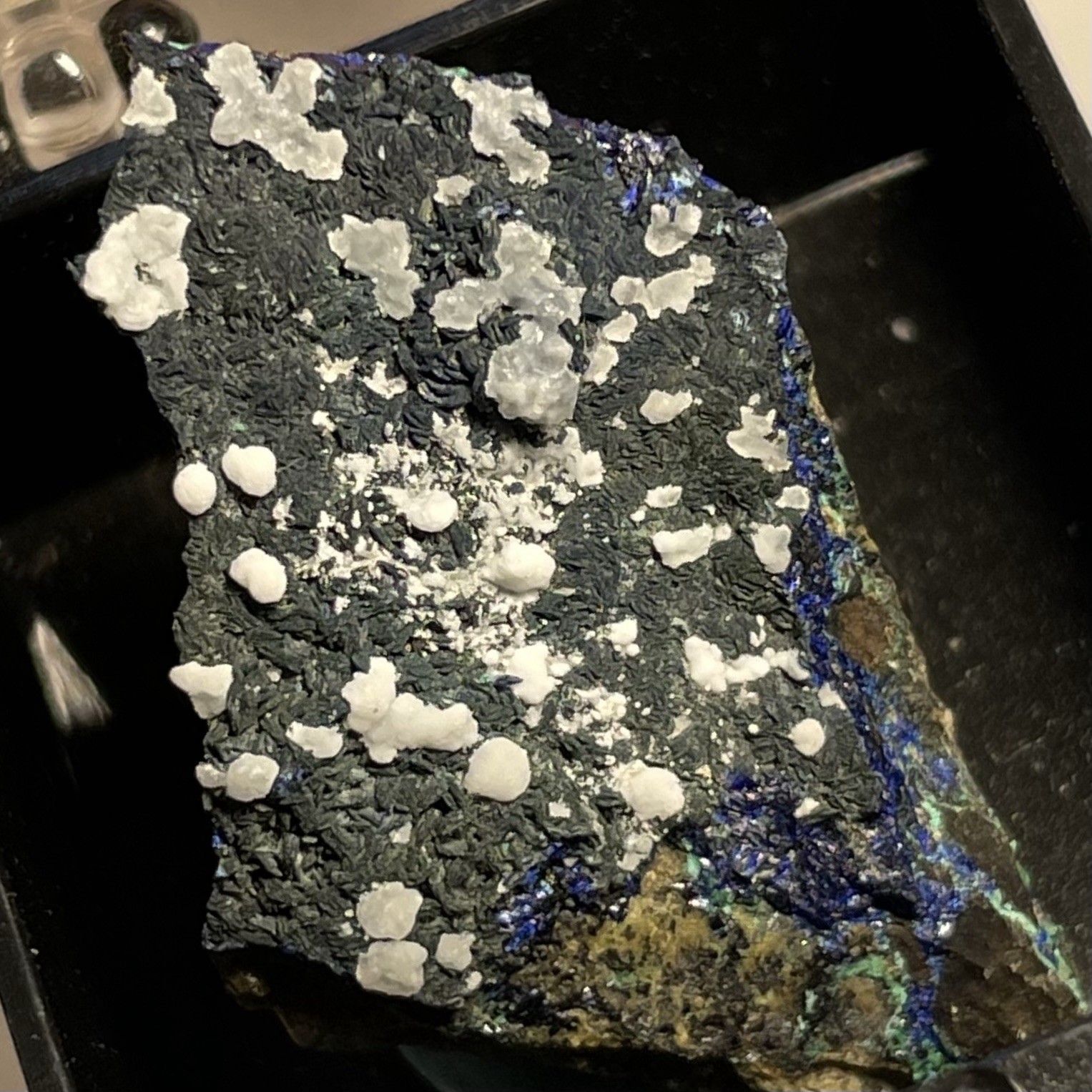 Azurite W/ Unknown White from Morenci ARIZONA USA