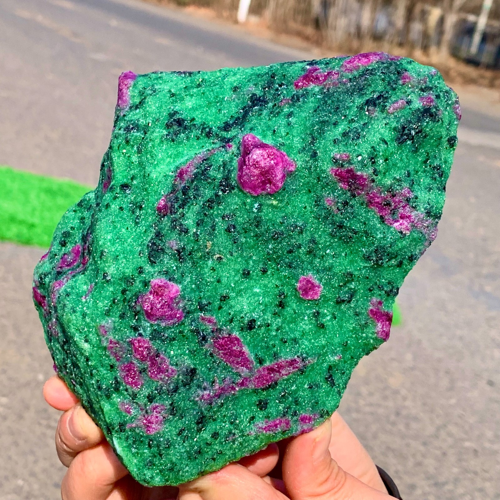 3.5LB Natural green Ruby zoisite (anylite) crystal Chakra Healing Energy