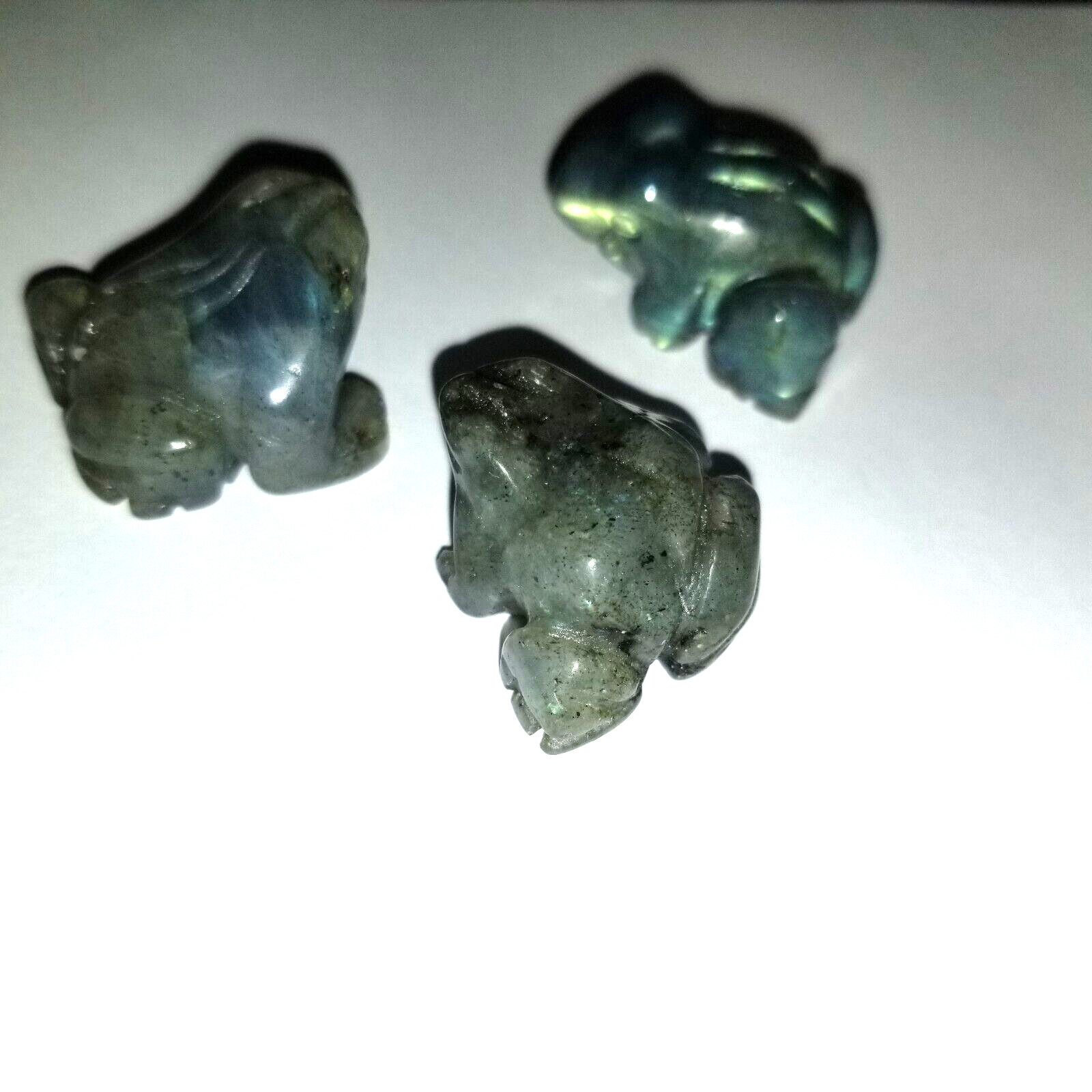 2pc – Tumbled Pocket Frog Labradorite figurine Crystal Gemstones