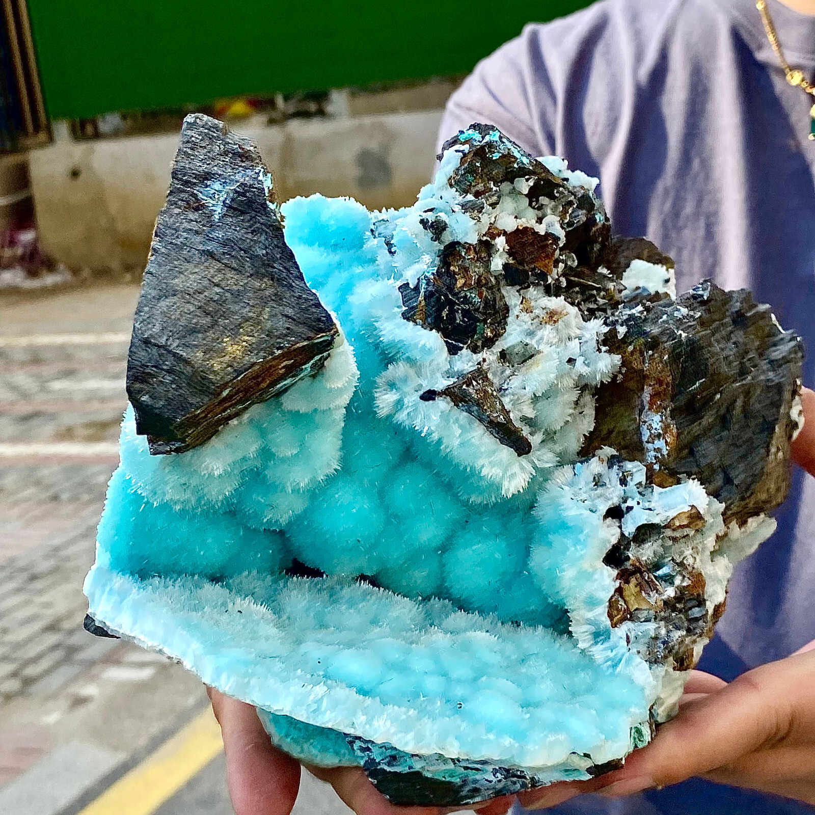 8.47LB sea patterned natural blue textured crystal, Chinese blue Aragon stone