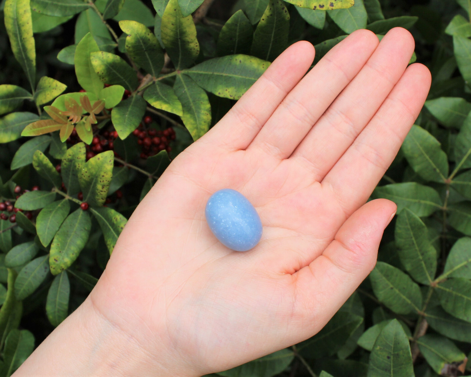 1 Medium Premium Grade Blue Angelite Tumbled Stone Crystal Healing Gemstone