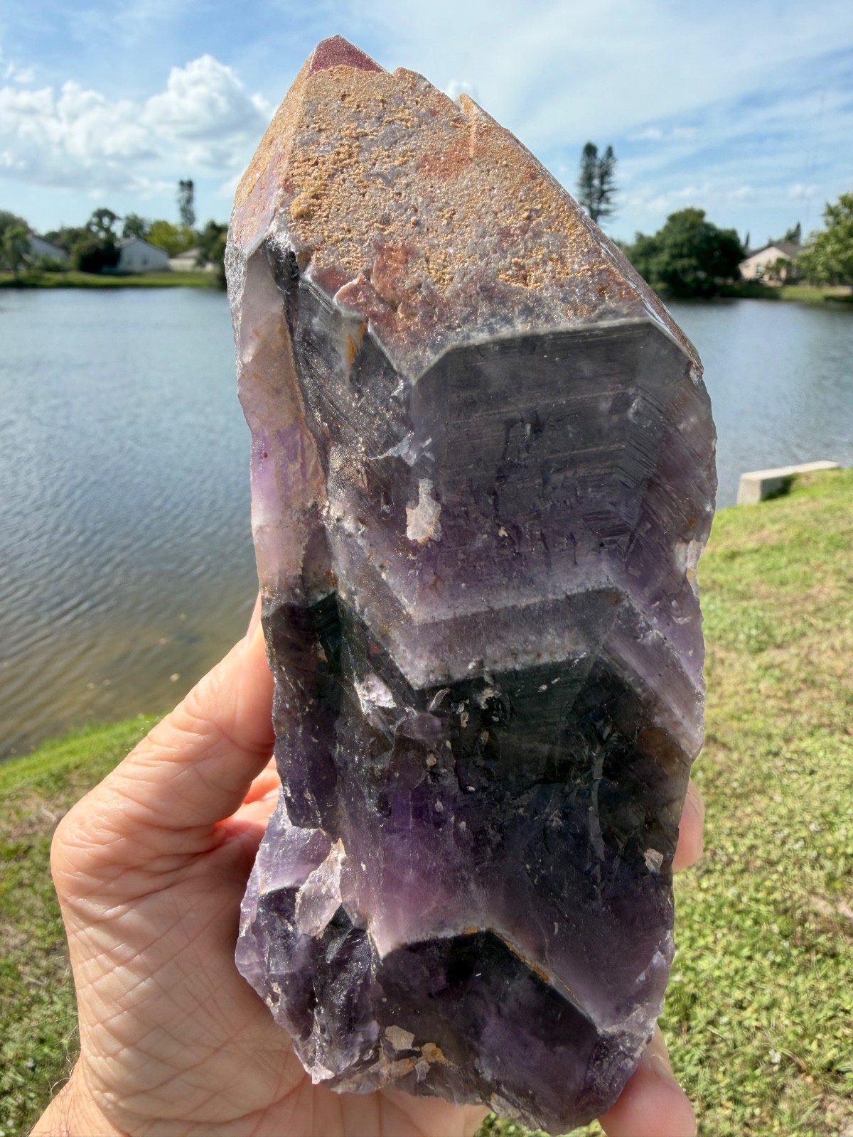 Very Nice Auralite 23 Crystal Multi Red Cap from Canada 1583 grams 7″+ (3.5 LBS)