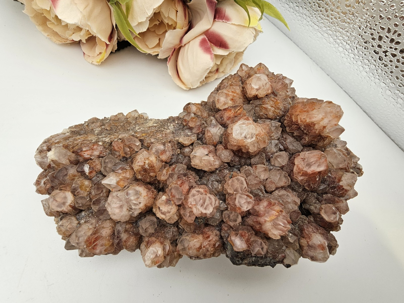 Red Hematoid Quartz Specimen Rare crystal Raw 416g 13cm Candle Quartz
