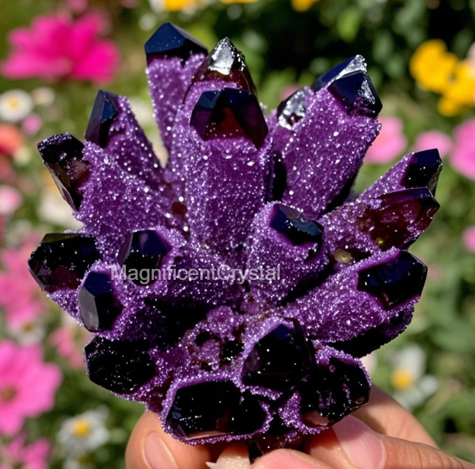 400G+Rare DARK PURPLE Amethyst Quartz Cluster Natural Crystal Geode Home Display