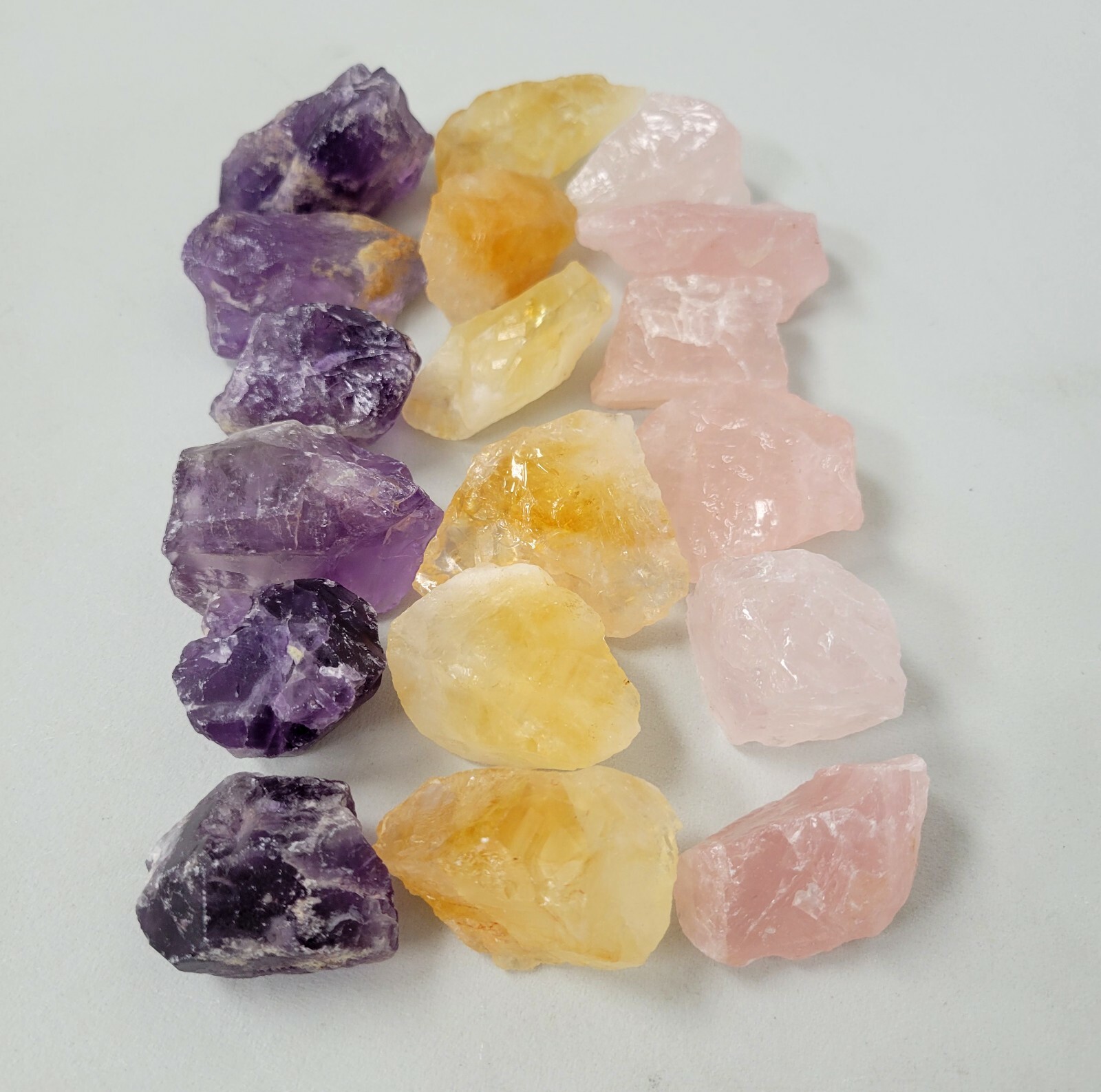Citrine Amethyst Rose Quartz Crystals Set Natural Rough Stones Healing Crystals