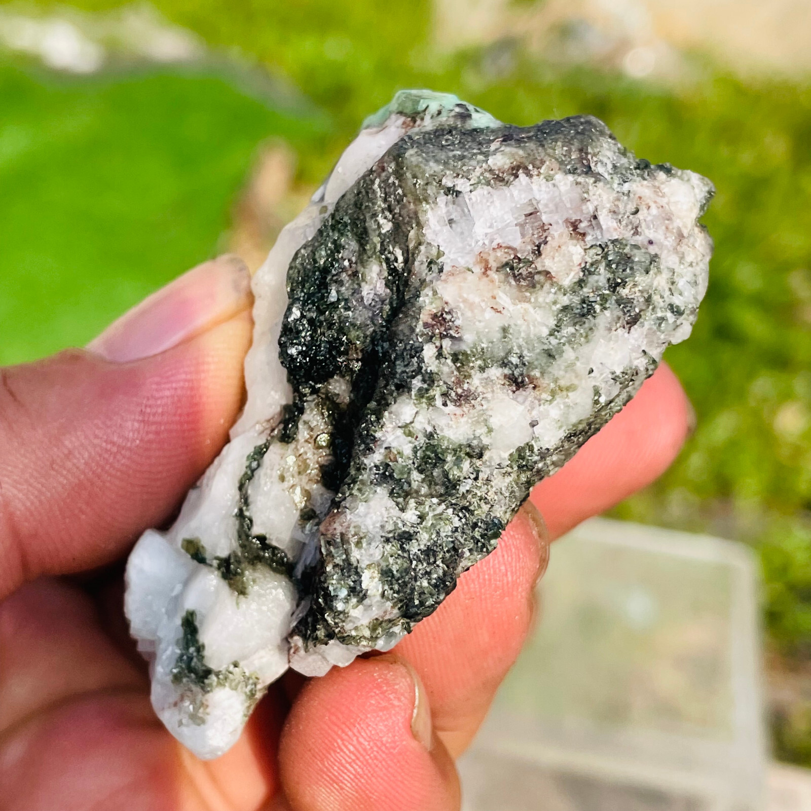 0.26lb Natural Emerald Crystal Gemstone Cluster On Matrix Mineral Specimens