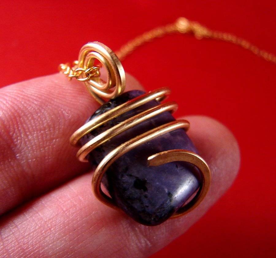 SALE Grape Purple Russian Charoite Pendant Bronze Merlin’s Gold #15