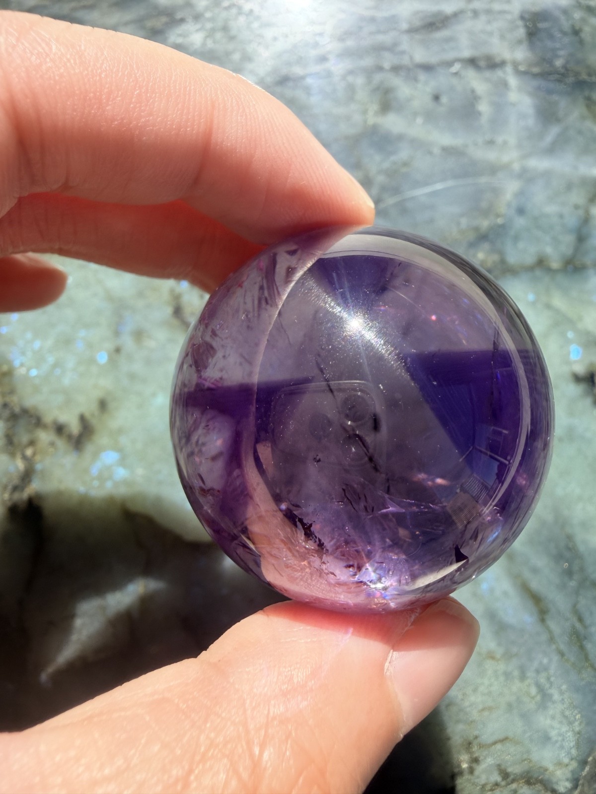 Trapiche Phantom Amethyst Sphere from Brazil | 1.7″