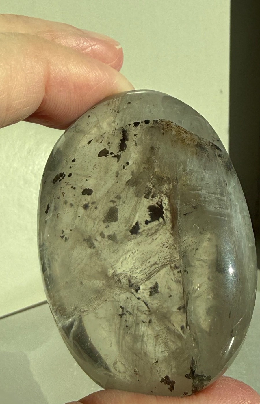 Rare Pyrite in Girasol Quartz and Dendritic Palm Stone with Rainbow Inclusions