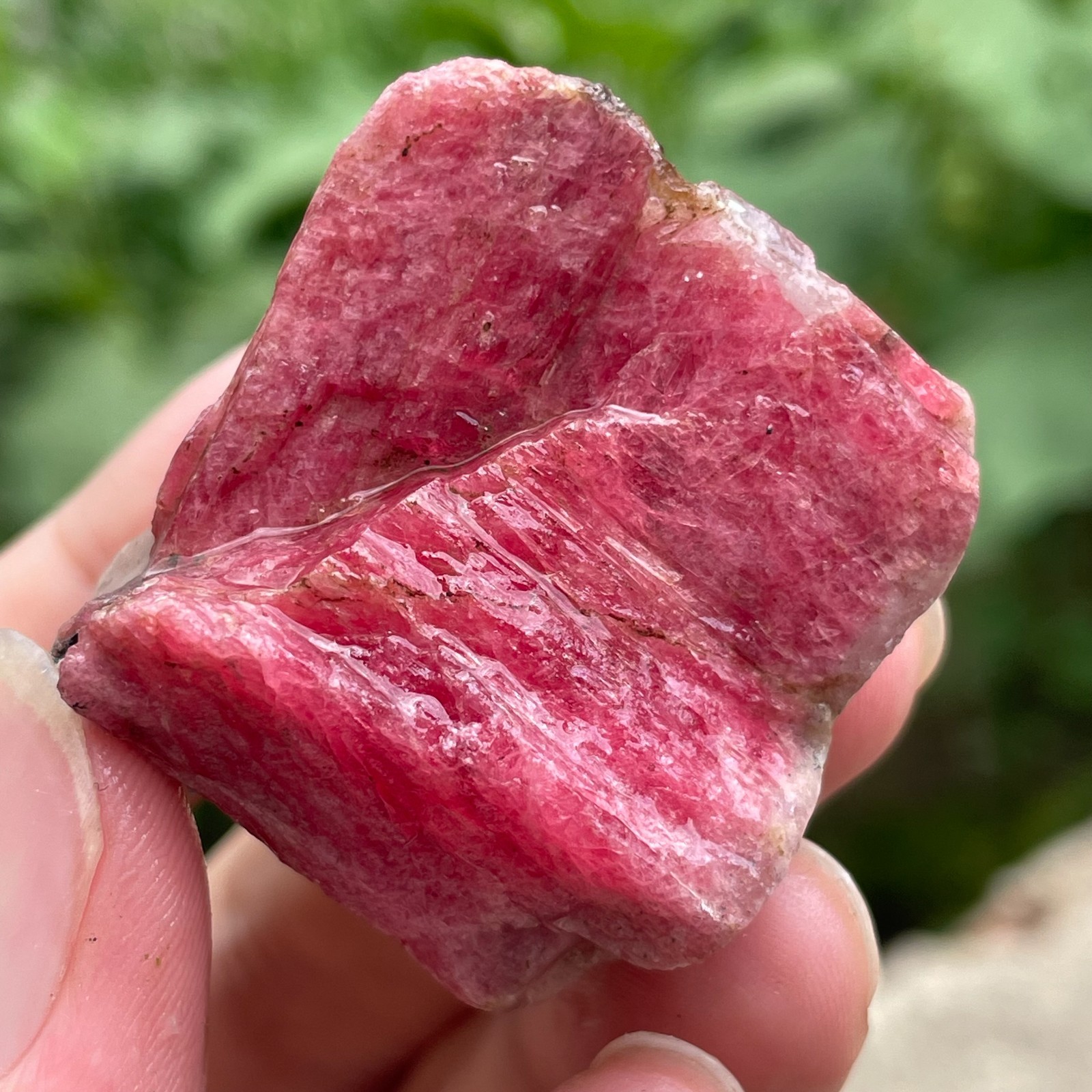 76g Small Raw Ore Red Black Rhodonite Quartz Gemstone Mineral Specimen