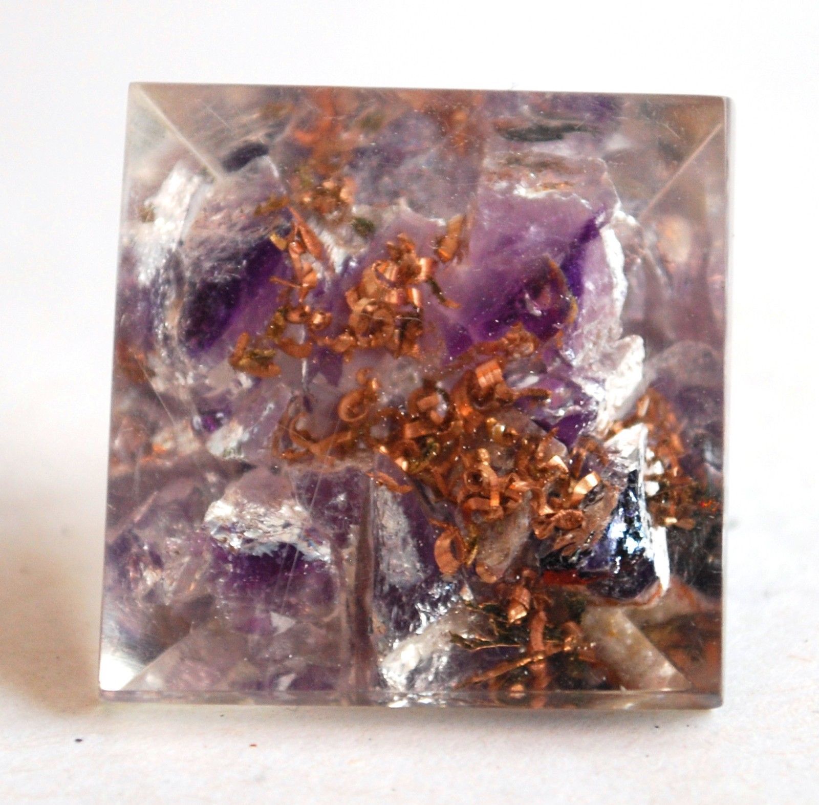 Amethyst Small 25mm Baby Chakra Orgone Organite EMF Pocket Pyramid