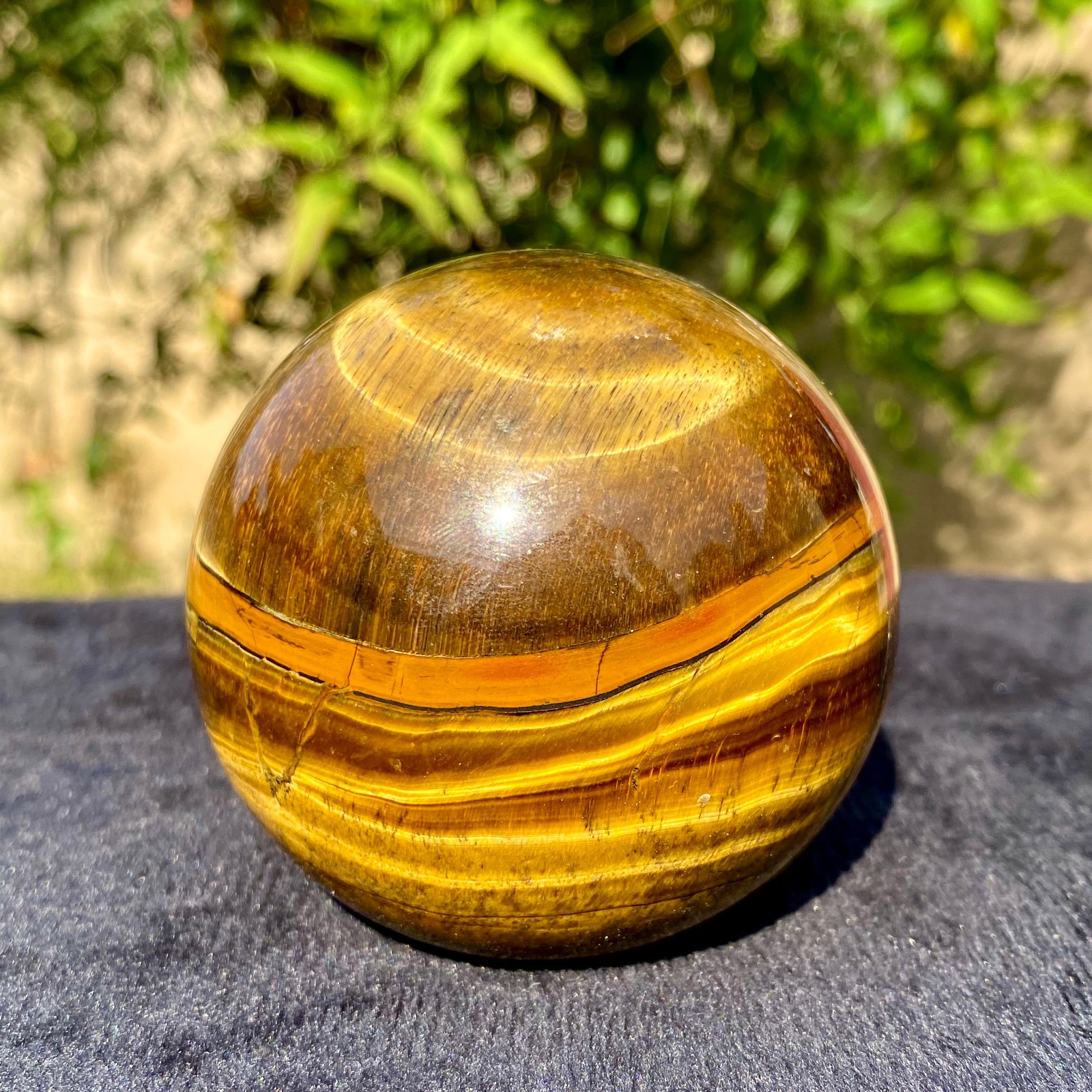 400G Natural Tiger Eye Stone Crystal Ball Quartz Healing Sphere Décor