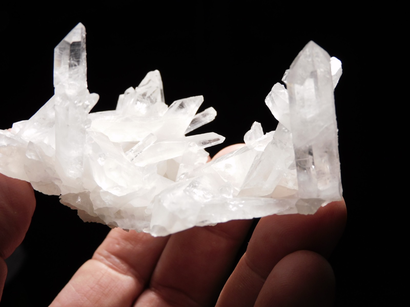 Twelve Points! TRANSLUCENT Quartz Crystal Cluster Collier Creek ARKANSAS 99.0gr
