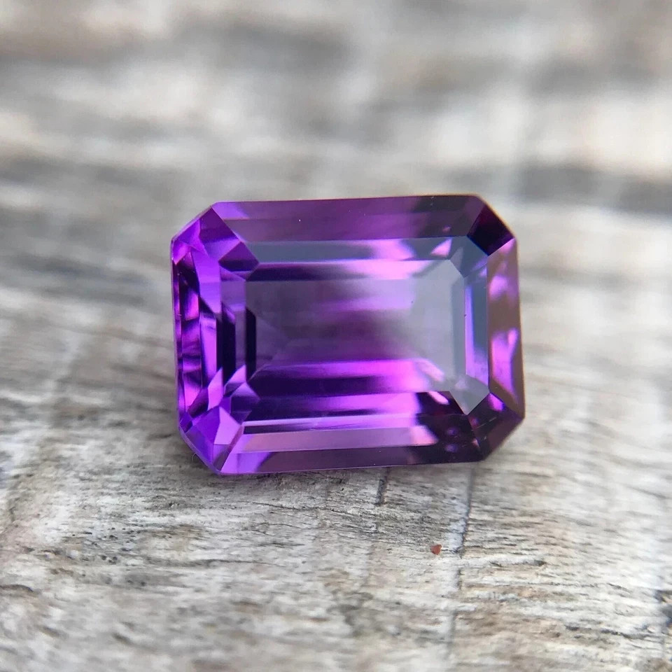 10.16 Ct+ Emerald Natural Purple Amethyst Certified Loose Gemstone