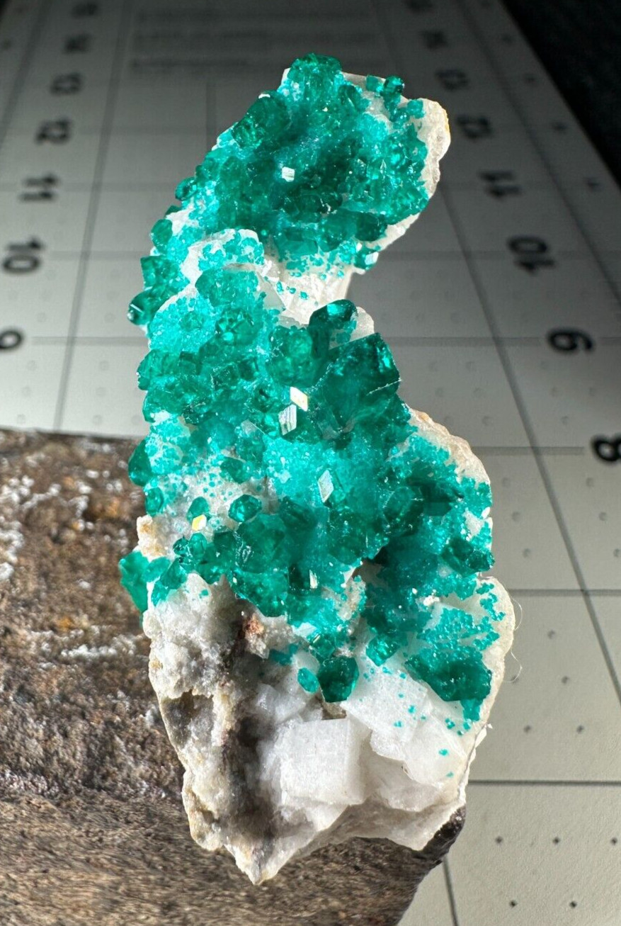 ➤ 2-1/8″ DIOPTASE & CALCITE CRYSTALS – Tsumeb Mine – Namibia Africa VIDEO➤664