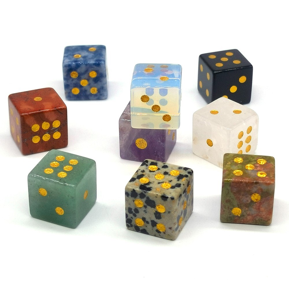 Wholesale D6 Cube Dices Natural Stone Healing Crystal Game Bar Table Accessories