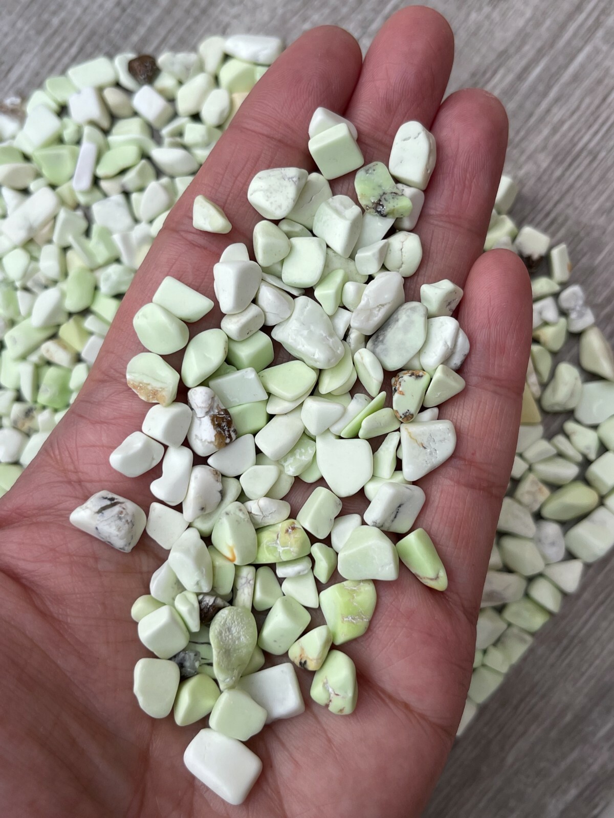 Lemon Chrysoprase Semi Tumbled Gemstone Mini Chips 5 – 10 mm, Wholesale Bulk Lot
