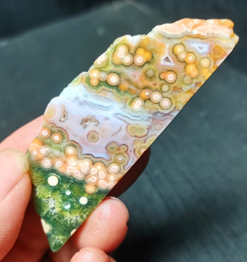 Rare 22G Natural Orbicular Ocean Jasper 8th Vein Rough Healing A134