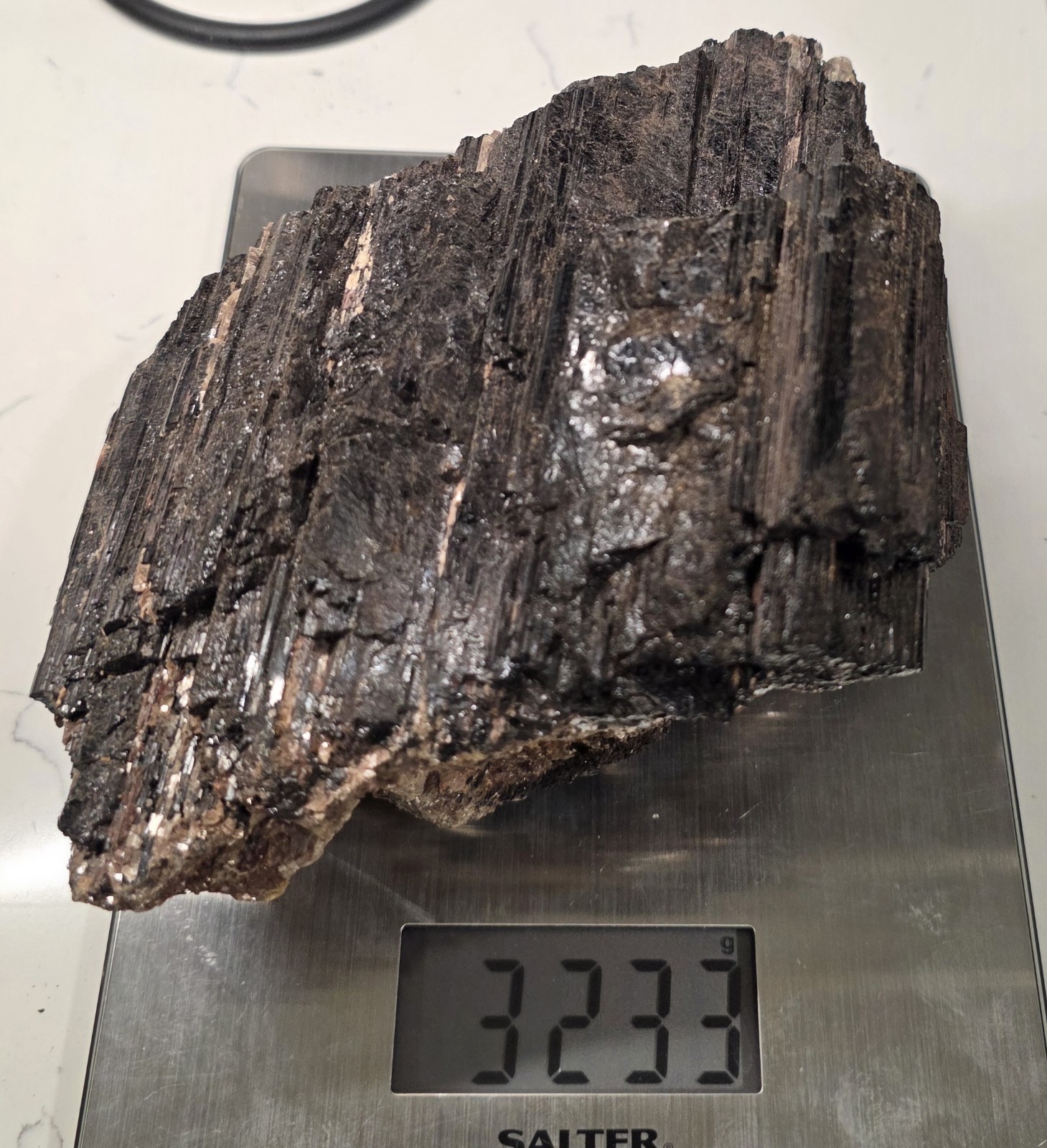 7LB 7″ Natural Black Tourmaline Cluster Mineral Specimen Healing WITH STAND