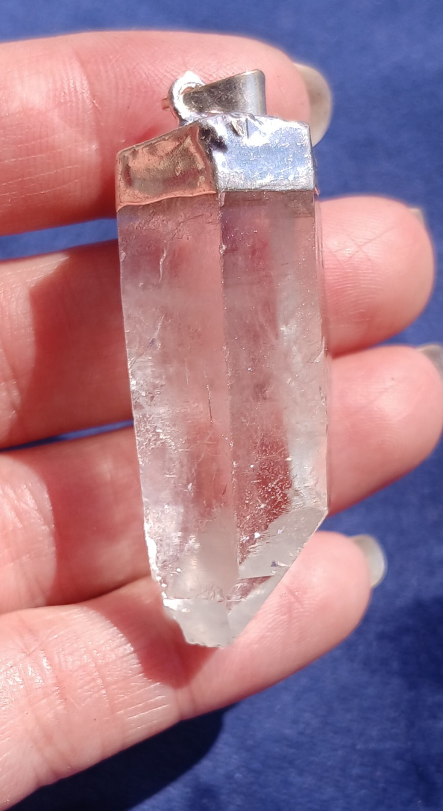 21g Natural Rough Chunky Clear Quartz Crystal Point Necklace Pendant