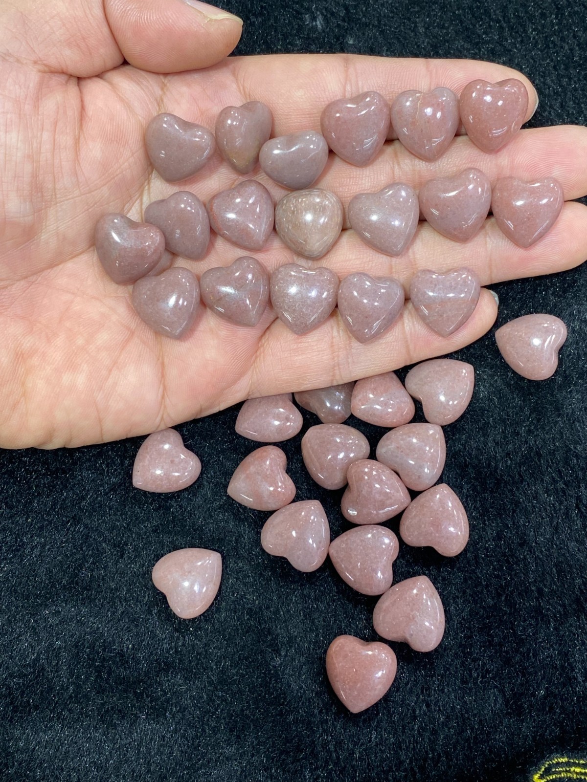 10pc Natural Strawberry Mini Heart hand-carved quartz crystal reiki healing gift