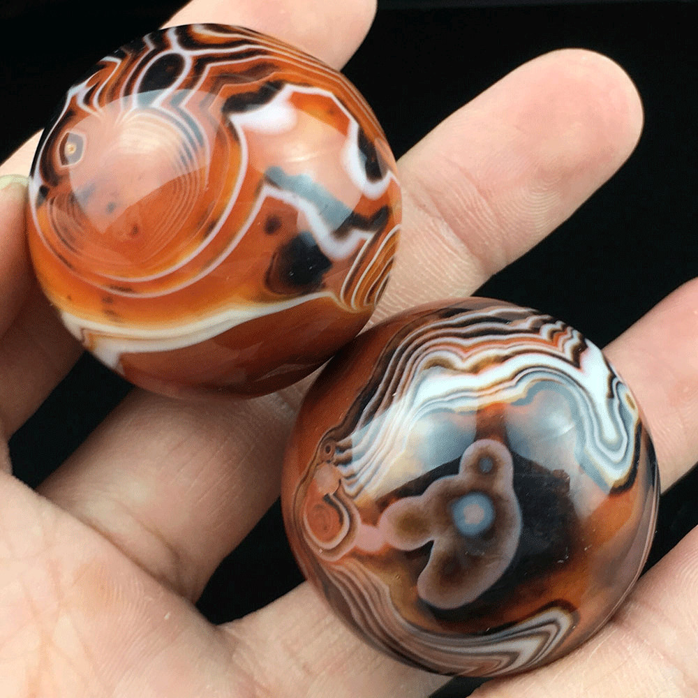 Natural Silk Agate Ball Quartz Crystal Sphere Healing Tumbled Gemstone DIa.30MM