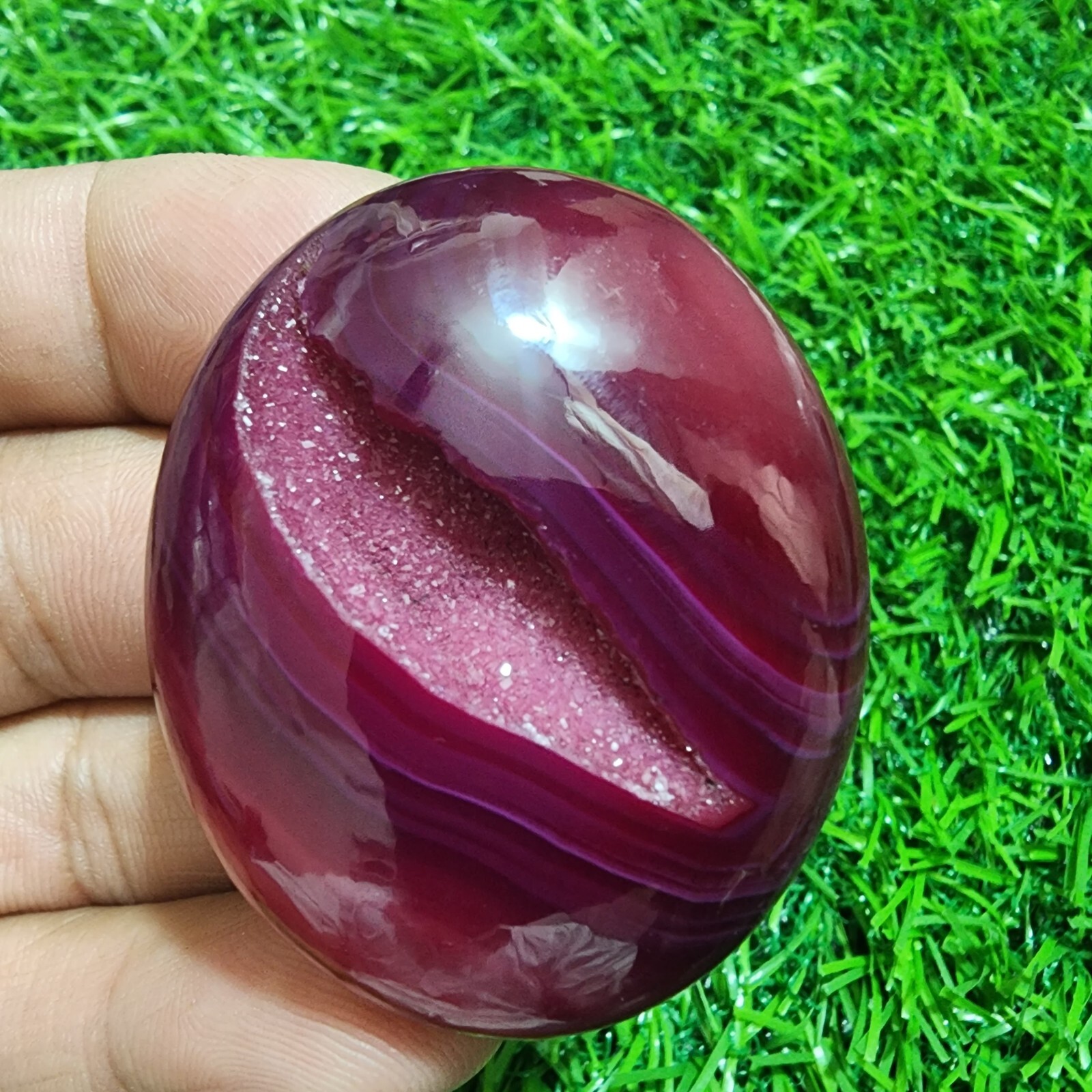 Ultimate Huge Yummy Window Druzy Agate Oval Shape 163 Carat Gemstone For Jewelry