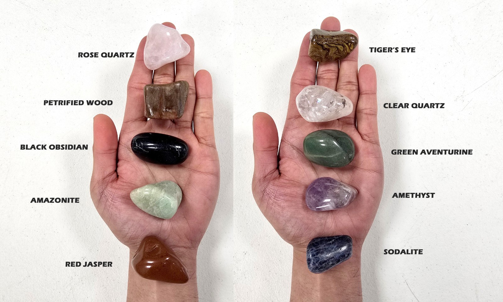 Tumbled Stones Gift Set 10 Pieces Large Gemstone Crystals Pack Healing Gems