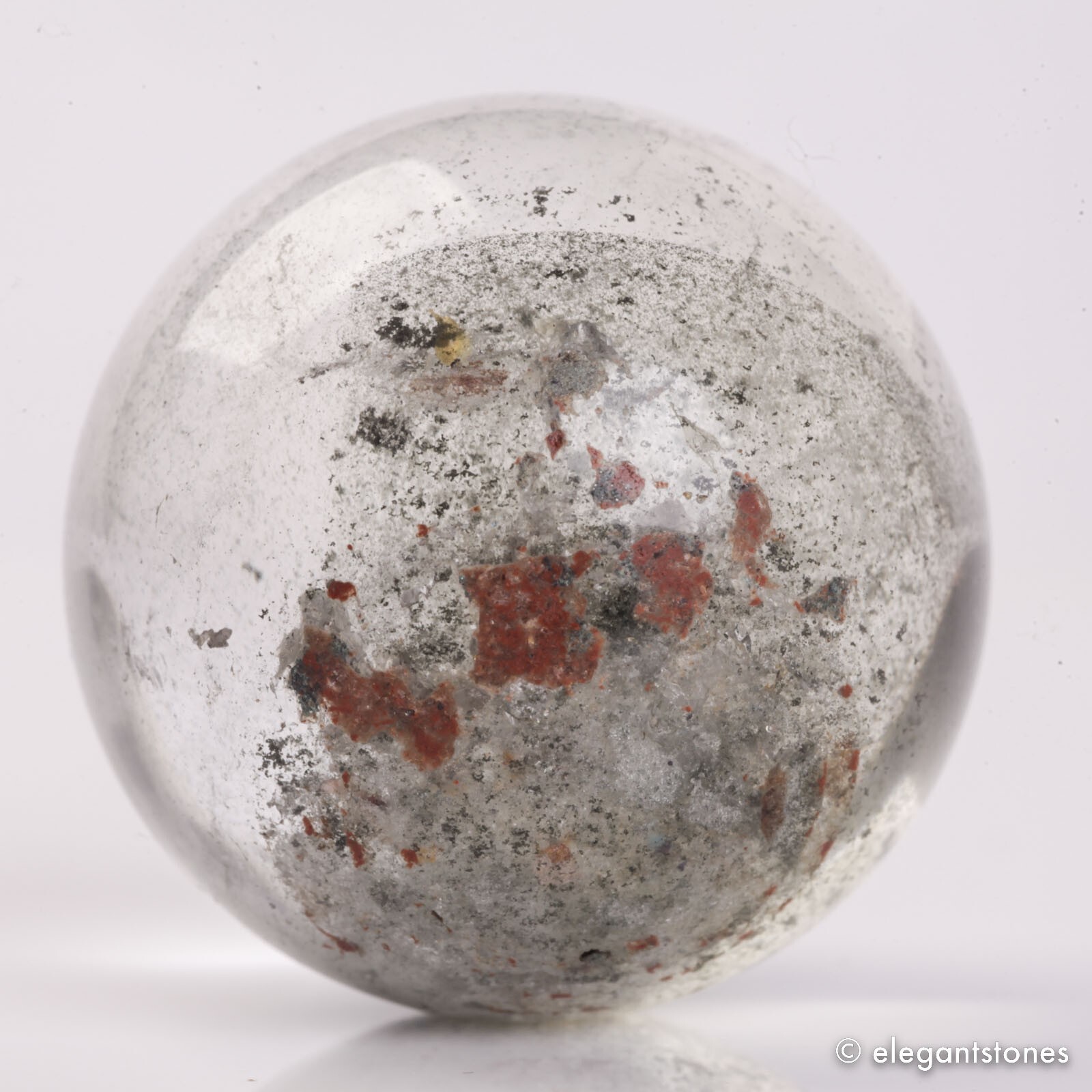 89g40mm Natural Garden/Phantom/Ghost/Lodolite Quartz Crystal Sphere Healing Ball