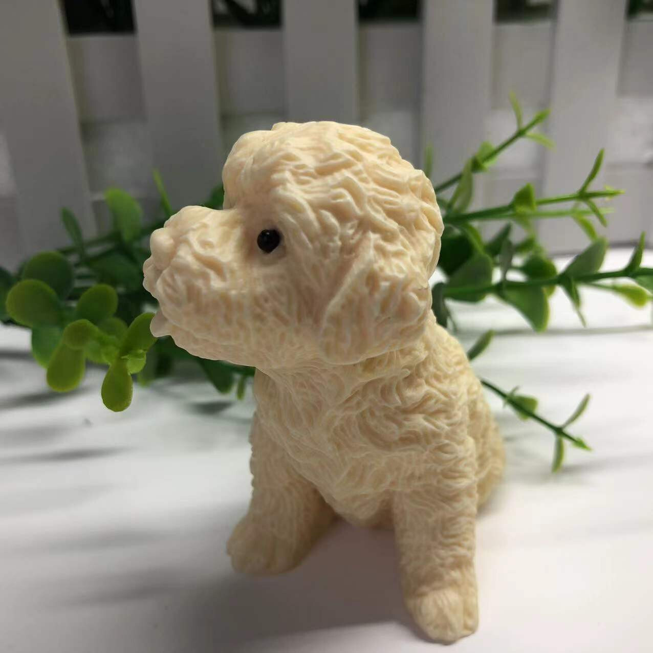 1pcs / Genuine Tagua Nut Carved Dog reiki decoration gift .