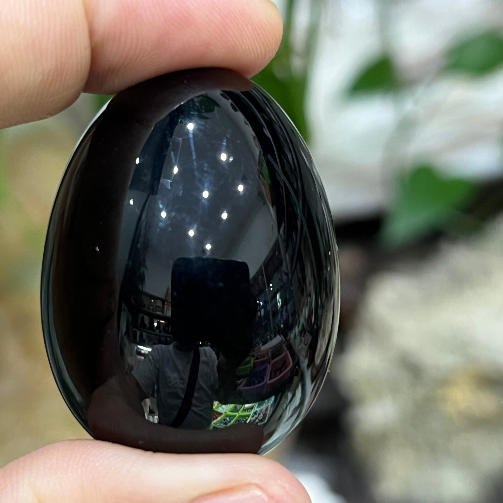 2” Natural Obsidian Quartz Hand Carved Egg skull Crystal healing 1pc