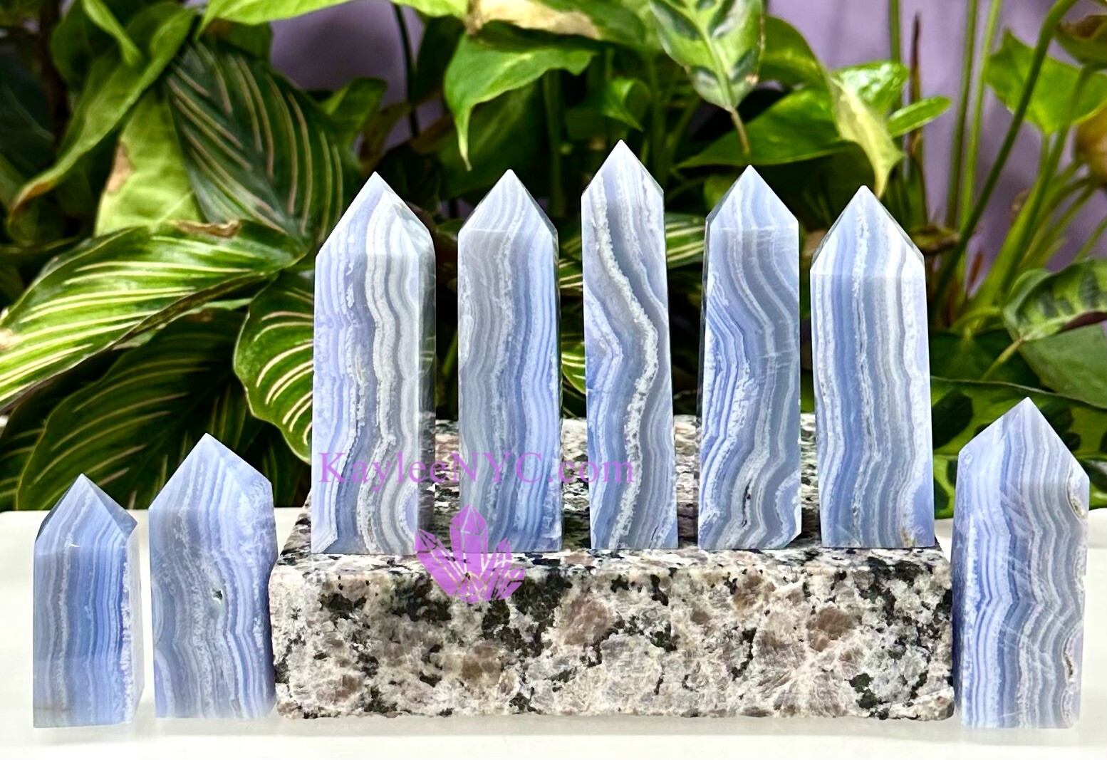 Wholesale Lot 1 Lb Natural Blue Lace Agate Obelisk Tower Point Crystal