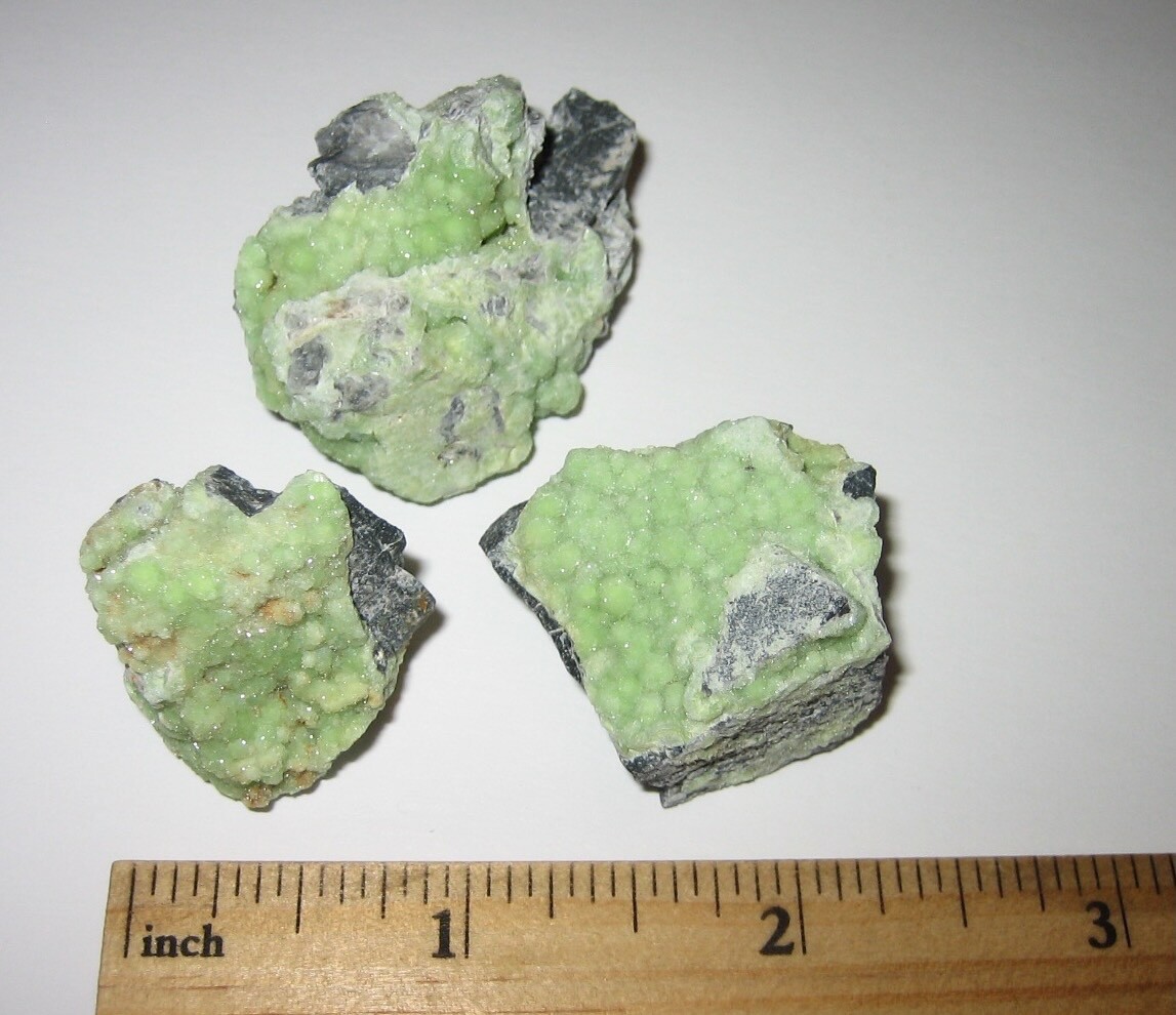 3pc BEAUTIFUL NATURAL 0.9″- 1.5″ LIGHT GREEN WAVELLITE CRYSTAL CLUSTERS ~ 51g *1