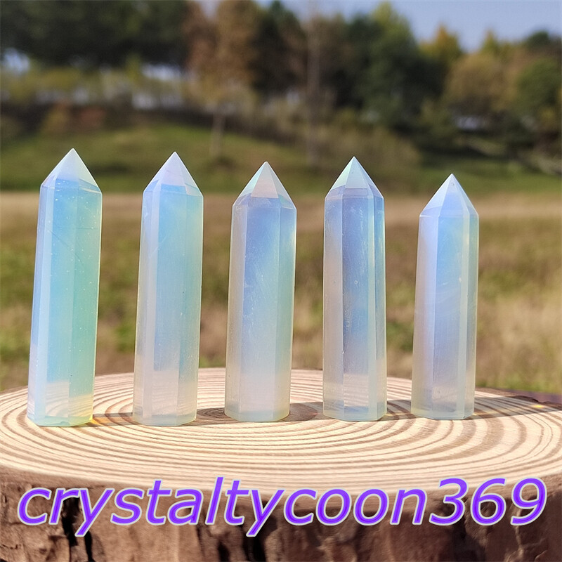 5pcs Opalite Wans Quartz Crystal Obelisk Point Tower Healing 5.5cm