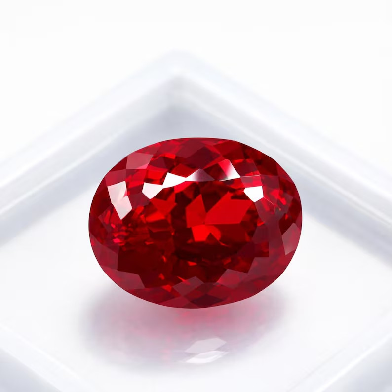 “Certified” Natural BURMA Red Ruby 50 Ct+ Oval Cut Stunning Gemstone