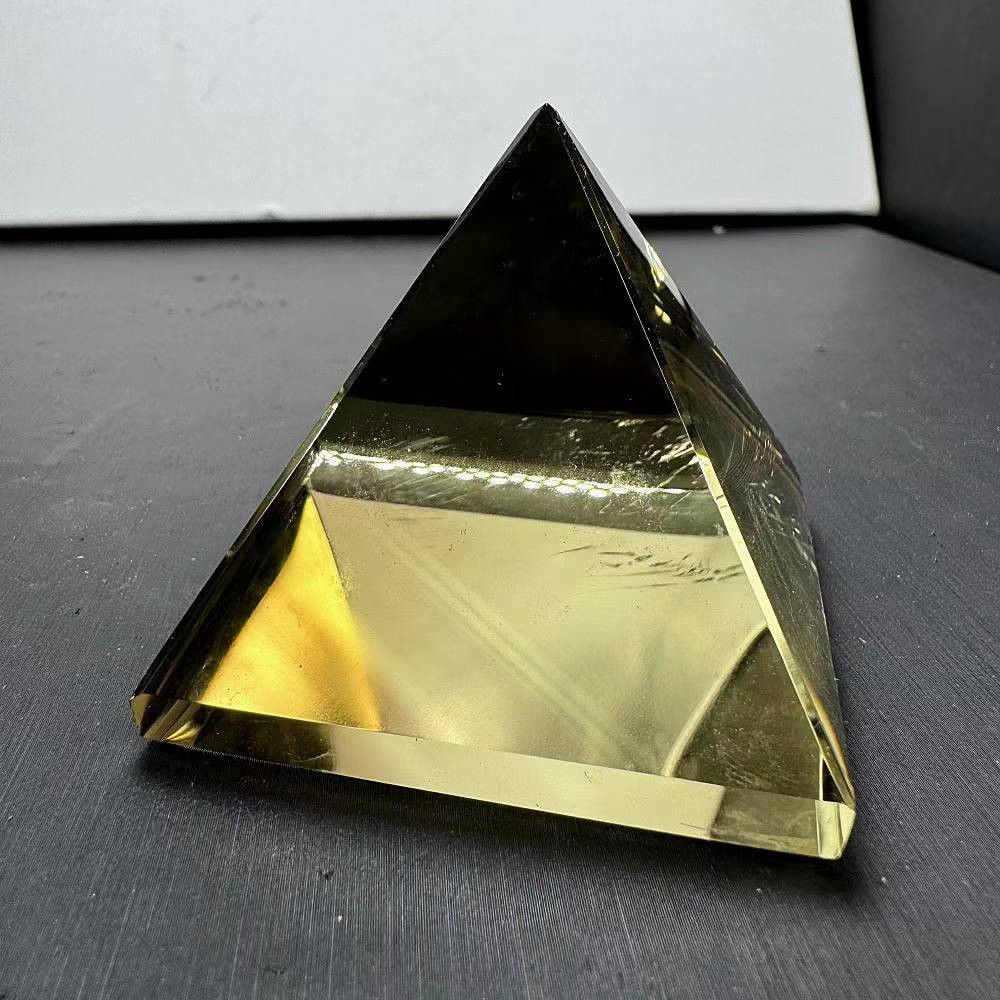 160g Natural Citrine Quartz Carved Pyramid Crystal Reiki Healing Decor