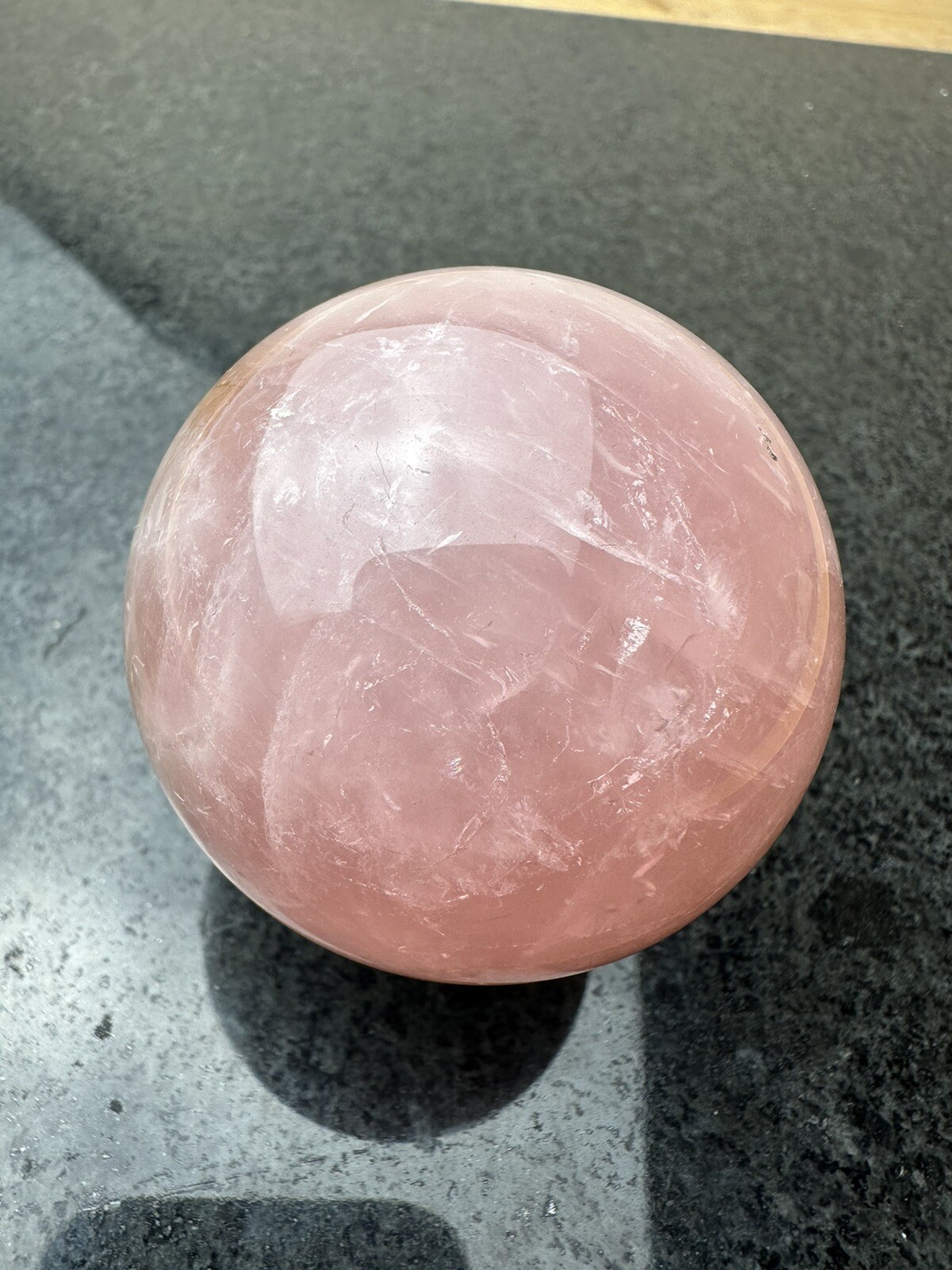 Large Natural Pink Rose Quartz Crystal Sphere Ball Healing Chakra 6cm 296g A2
