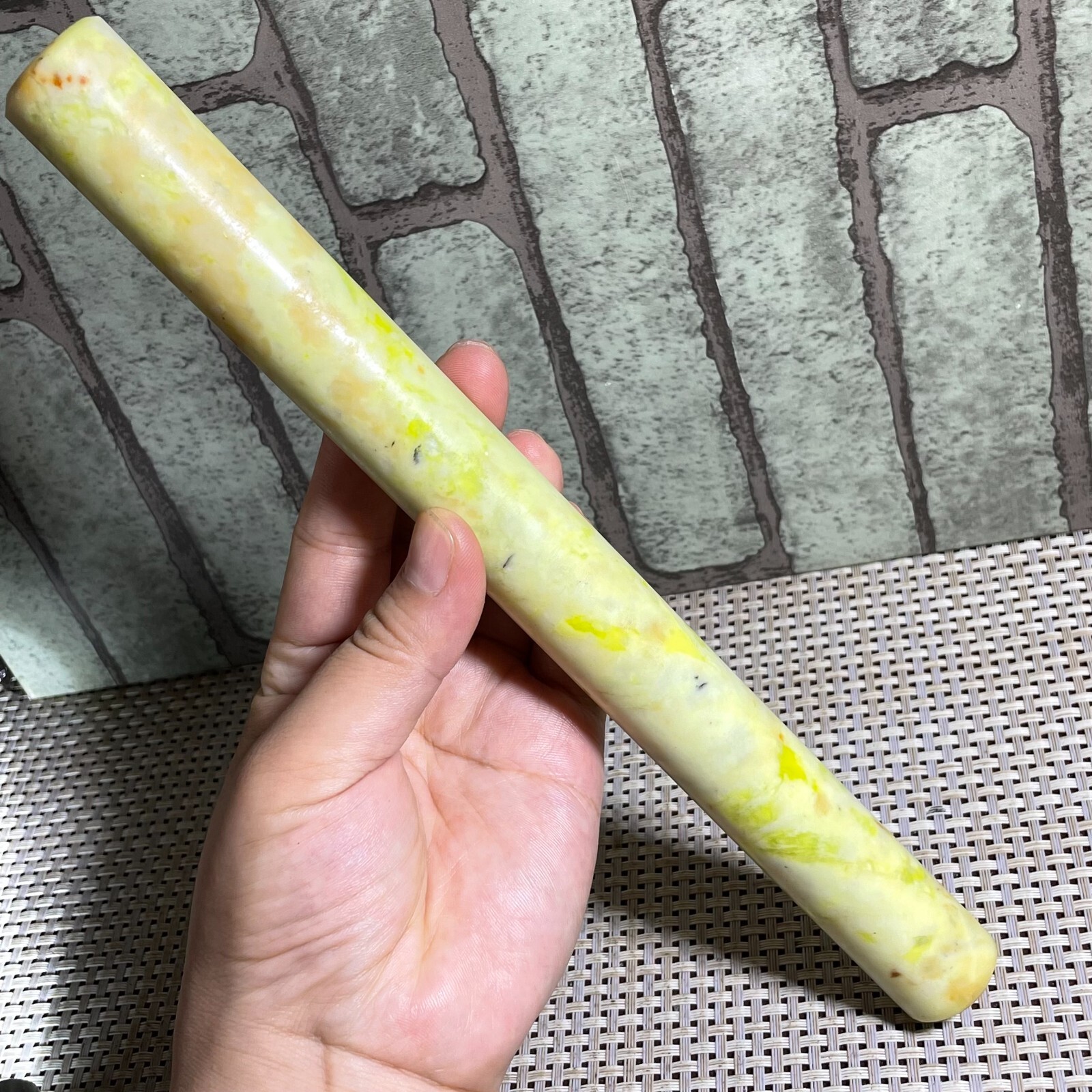 1pc Jadeite Boulder stone Rough Raw Cut rolling pin Jade Specimen – random