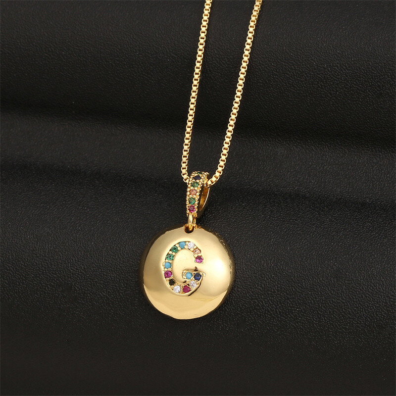 Women’s Fashion Jewelry Gold CZ Letter Initial Pendant Necklace