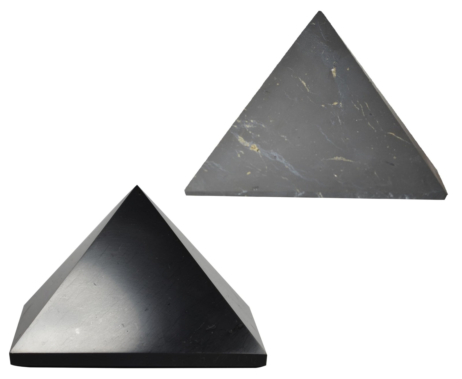 Shungite World 2 Pcs Shungite Pyramids Set 90 Mm / 3.54″ Polished And