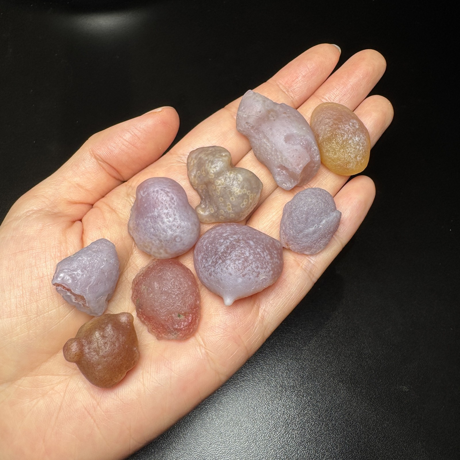 9pcs 86G Selected Natural Alxa Gobi Candy Agate Set #6633